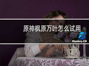 原神枫原万叶怎么试用