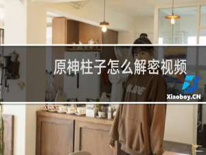 原神柱子怎么解密视频