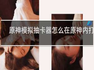 原神模拟抽卡器怎么在原神内打开
