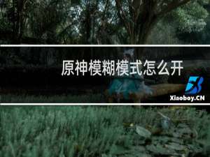 原神模糊模式怎么开