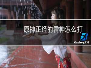 原神正经的雷神怎么打