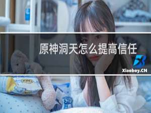 原神洞天怎么提高信任