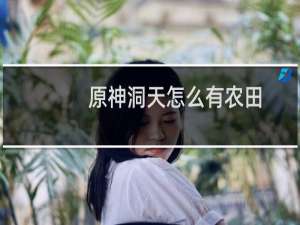 原神洞天怎么有农田