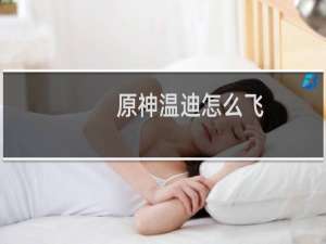 原神温迪怎么飞