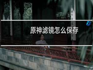 原神滤镜怎么保存