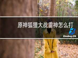 原神狐狸大战雷神怎么打
