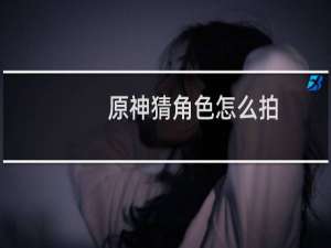 原神猜角色怎么拍