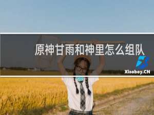原神甘雨和神里怎么组队