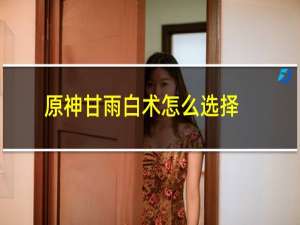 原神甘雨白术怎么选择