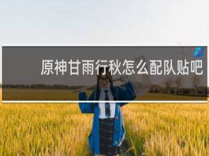 原神甘雨行秋怎么配队贴吧