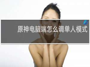 原神电脑端怎么调单人模式