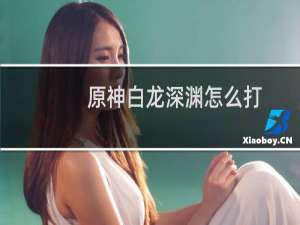 原神白龙深渊怎么打
