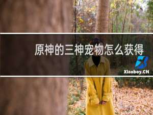 原神的三神宠物怎么获得
