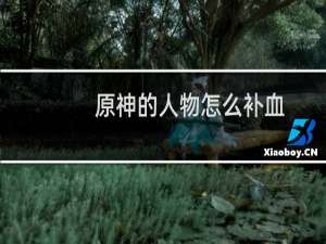 原神的人物怎么补血