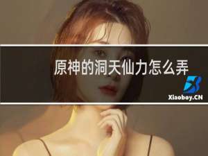 原神的洞天仙力怎么弄
