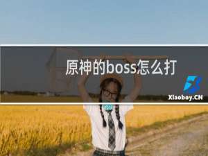 原神的boss怎么打