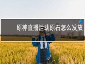 原神直播活动原石怎么发放