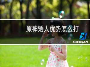 原神矮人优势怎么打