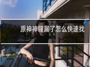 原神神瞳漏了怎么快速找