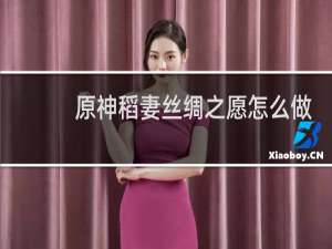 原神稻妻丝绸之愿怎么做