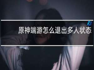原神端游怎么退出多人状态