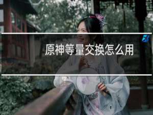 原神等量交换怎么用