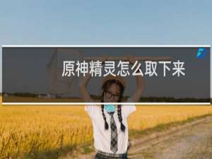 原神精灵怎么取下来