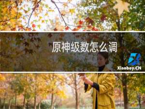 原神级数怎么调