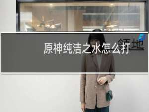 原神纯洁之水怎么打