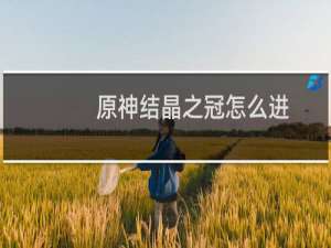 原神结晶之冠怎么进