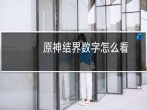 原神结界数字怎么看