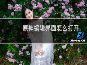 原神编辑界面怎么打开