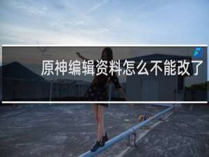 原神编辑资料怎么不能改了