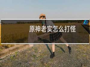 原神老实怎么打怪