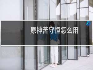 原神苦守恒怎么用