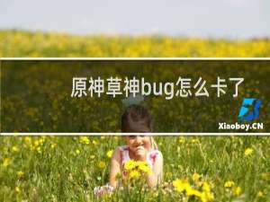 原神草神bug怎么卡了