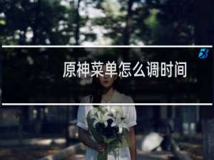 原神菜单怎么调时间