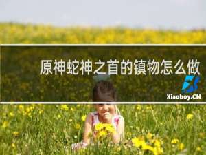 原神蛇神之首的镇物怎么做