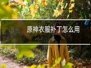 原神衣服补丁怎么用