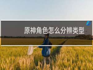 原神角色怎么分辨类型