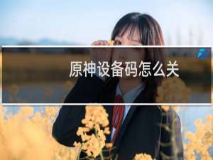 原神设备码怎么关