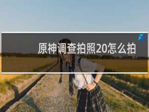 原神调查拍照 怎么拍