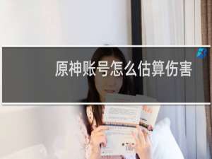 原神账号怎么估算伤害