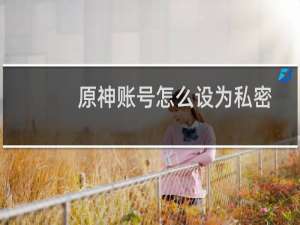 原神账号怎么设为私密