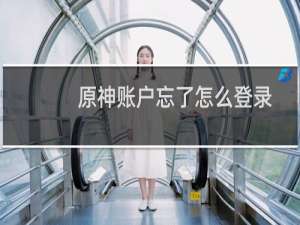 原神账户忘了怎么登录
