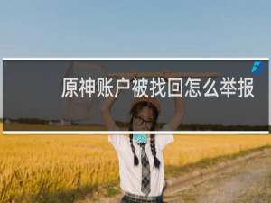 原神账户被找回怎么举报
