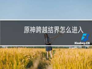 原神跨越结界怎么进入