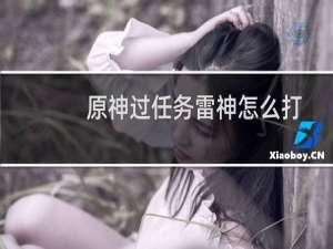 原神过任务雷神怎么打
