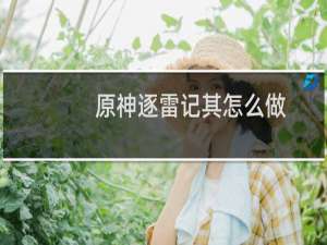 原神逐雷记其怎么做