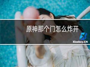 原神那个门怎么炸开